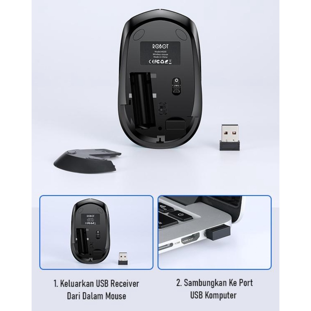 Mouse Wireless Robot M205 Black