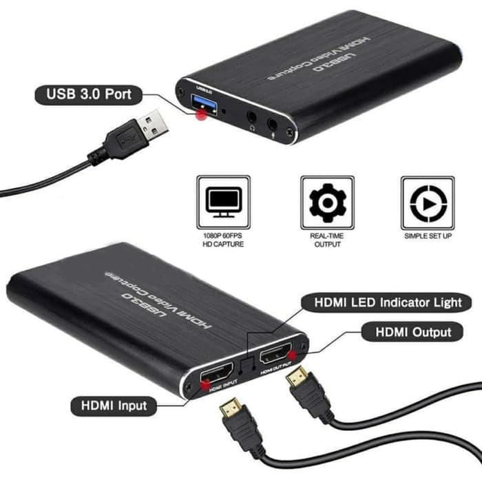 USB 3.0 HDMI Video Capture - Support 4K Input (Mic Input + Audio out)