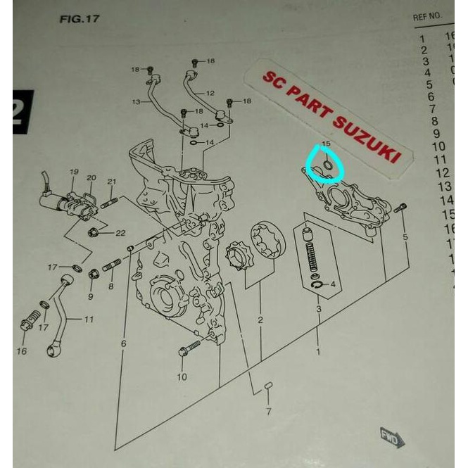 Oring Pompa Oli Oli Pump Suzuki Swift