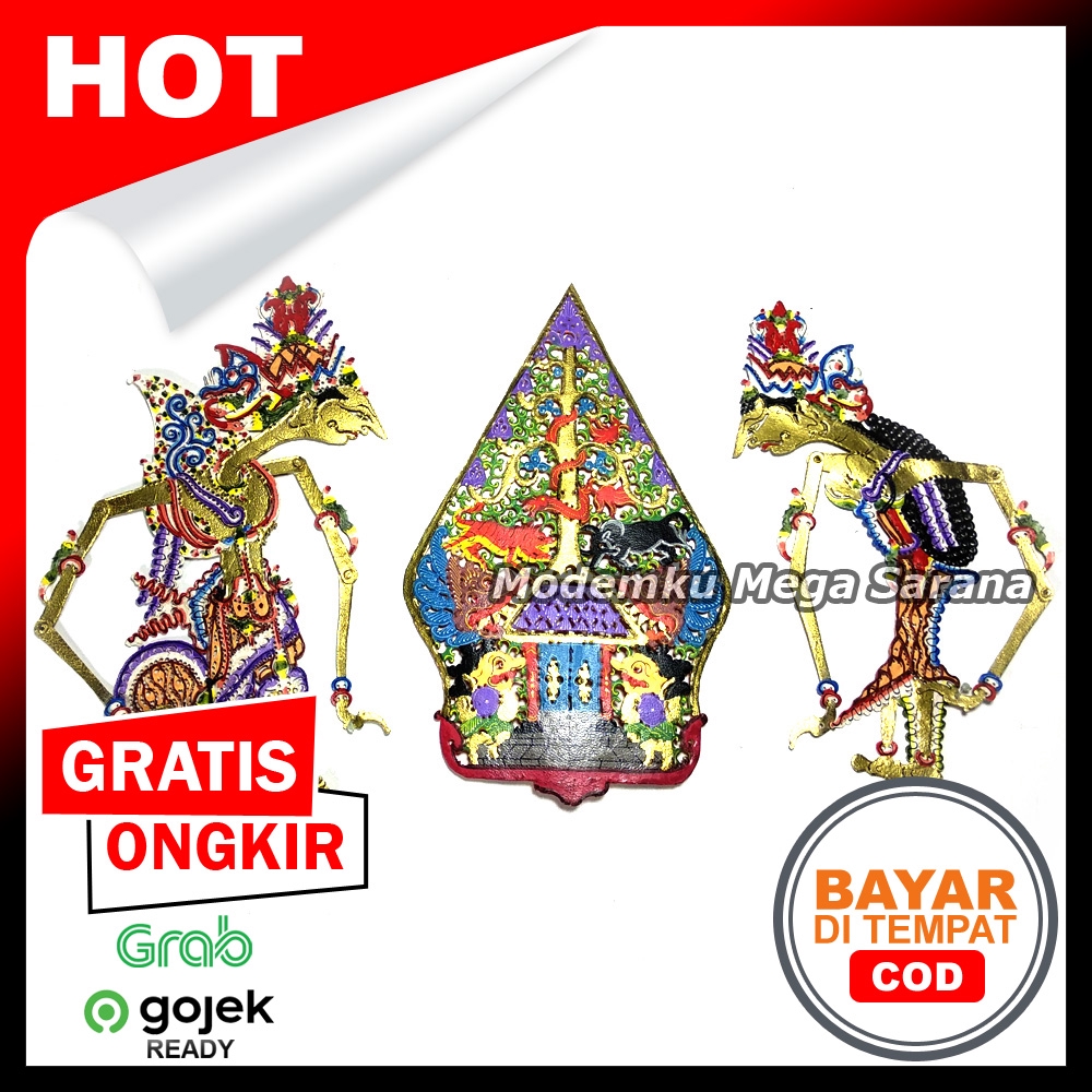 Wayang Kulit Caperan 20 cm Tanpa Gagang - Rama Shinta Gunungan - Original