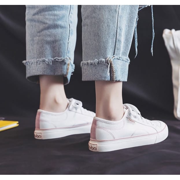 GROSIRTAS &quot;FREE BOX&quot; LV0162 Sepatu Sneakers Kanvas Wanita Import Inisial YOBO Fashion Trendy