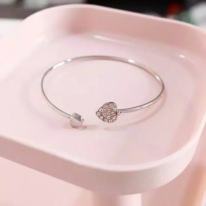 Gelang tangan love simple heart bangle cantik korea-3