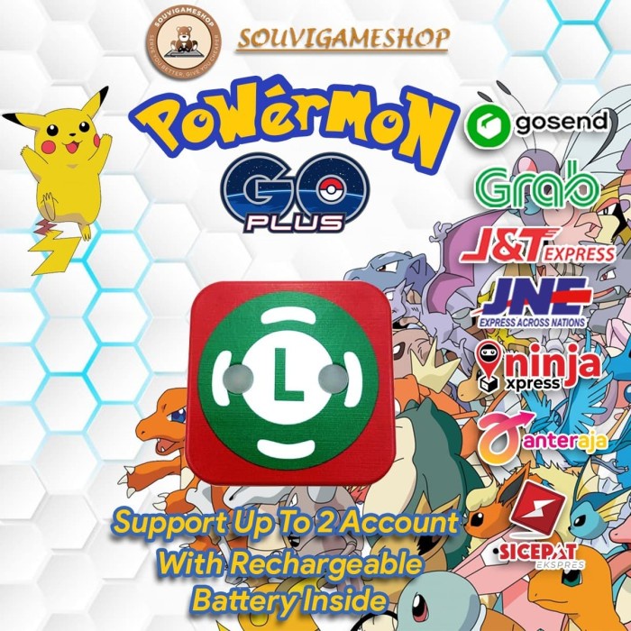 [Aksesoris / Acc] Powermon Plus Pokemon Go Plus Pogo Plus Dual Mode Rechargeable Battery Console /