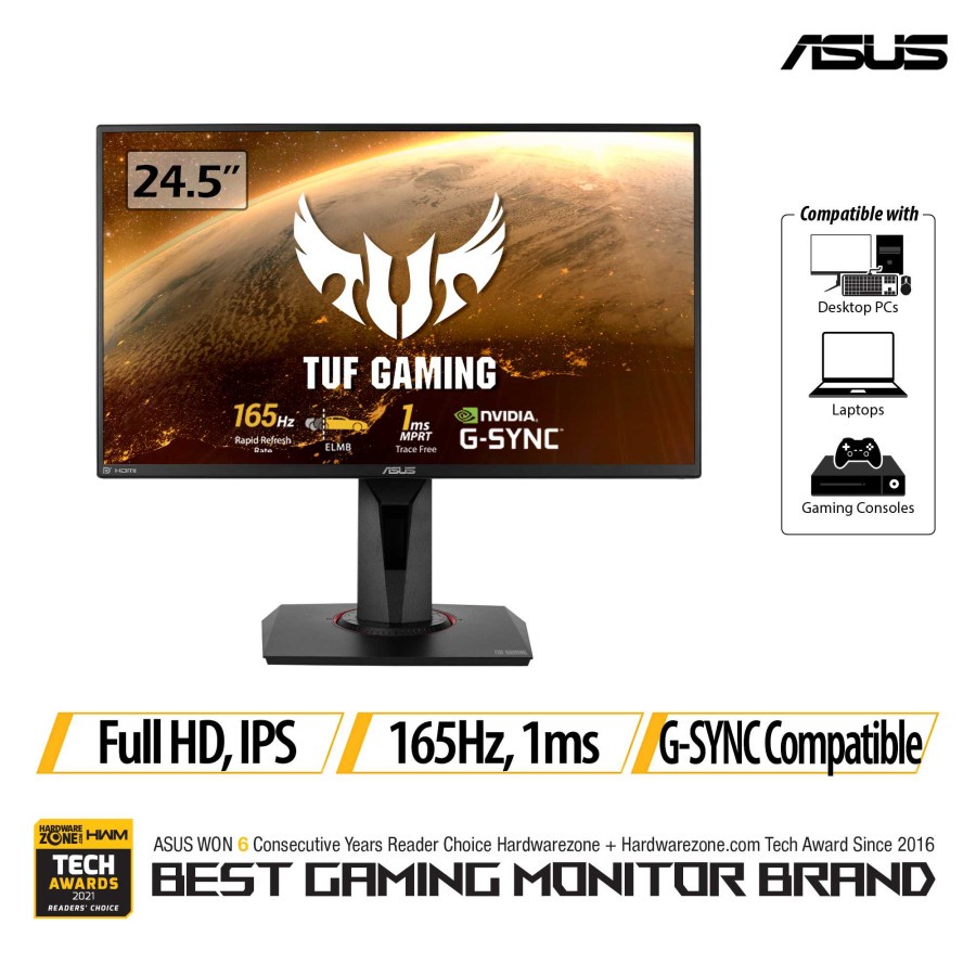 Monitor LED ASUS TUF Gaming VG259QR 24.5&quot; 165Hz 1ms VG259 QR Speaker