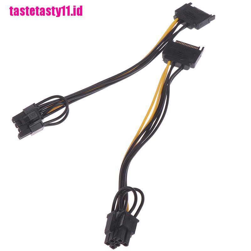 Kabel Power 15pin SATA Male to 8pin (6 + 2) PCI-E 20cm Untuk Grafis