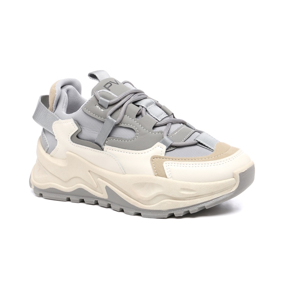 PVN Jungkook Sepatu Sneakers Wanita Sport Shoes Grey Krem 129