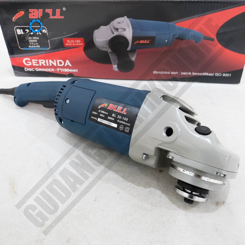 Mesin Gerinda Tangan Bull BL20-180 7inch / Angle Grinder 7 inch Bull BL 20-180