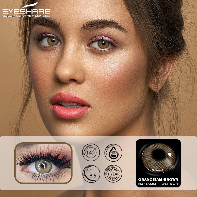 SRS (COD YES) lensa mata softlens dan alat 14.5mm softlens natural korea NORMAL GRATIS TEMPAT SOFLEN softlens minus jarak jauh (0.00) FREE LENSCASE JEWEL BROWN BLUE