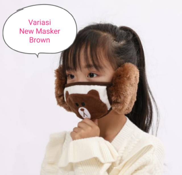 Masker Kain Bermotif Masker Penutup Mulut Telinga Anak Earmuff Masker Masker Penutup Mulut Anti Debu