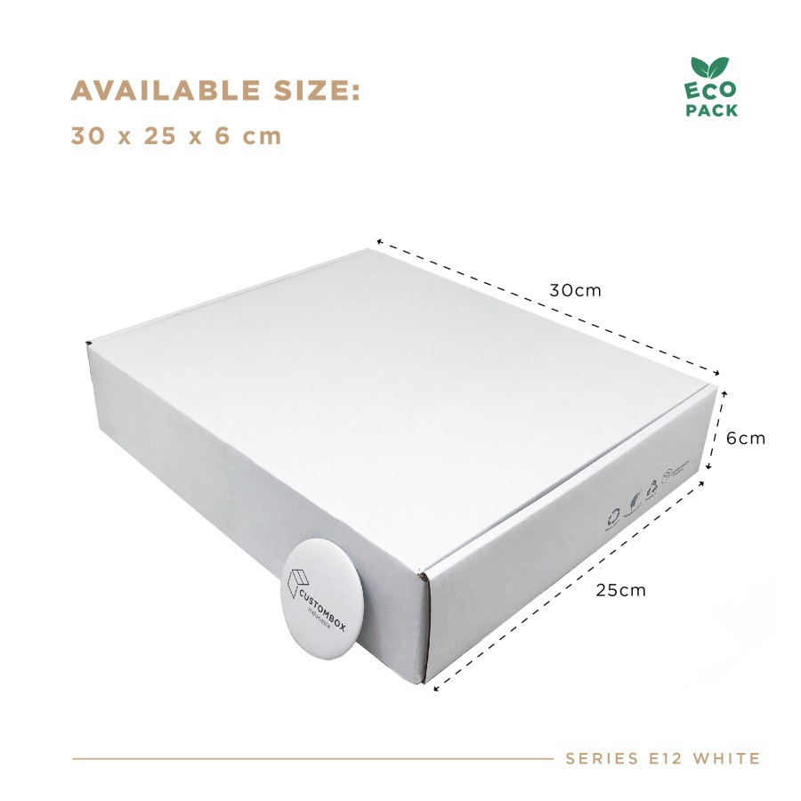 

Kardus Kotak White (30.0x25.0x6.0 cm) Dus Box Kemasan Premium Ready Stock