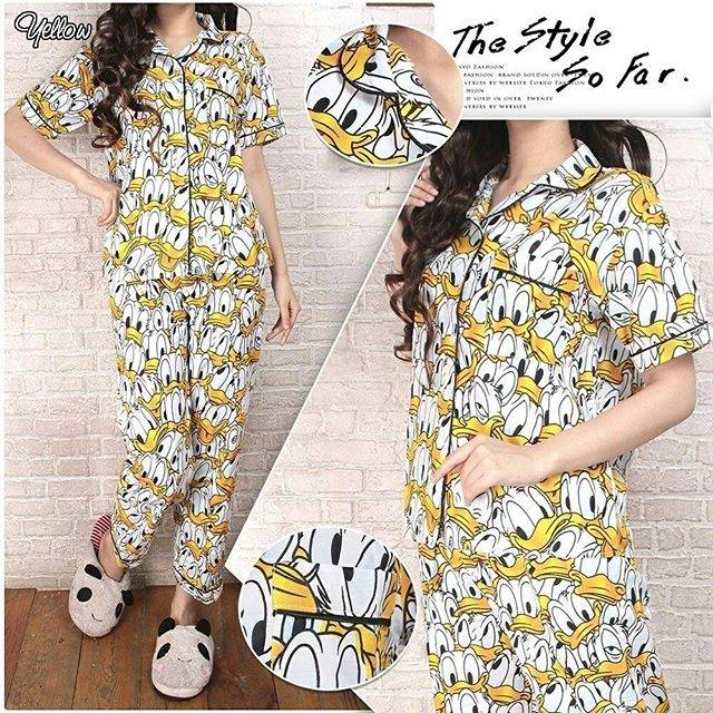 Baju Tidur Piyama Doduck Donald Bebek Katun Jepang