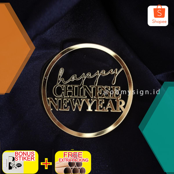 

Hampers Gift Round Tag 03| Imlek Tag | Gold Mirror | Chinese New Year Keren