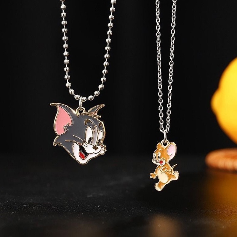 In Harajuku split kucing dan tikus Internet yang terkenal dan vintage Lucu unik kalung disco melompa