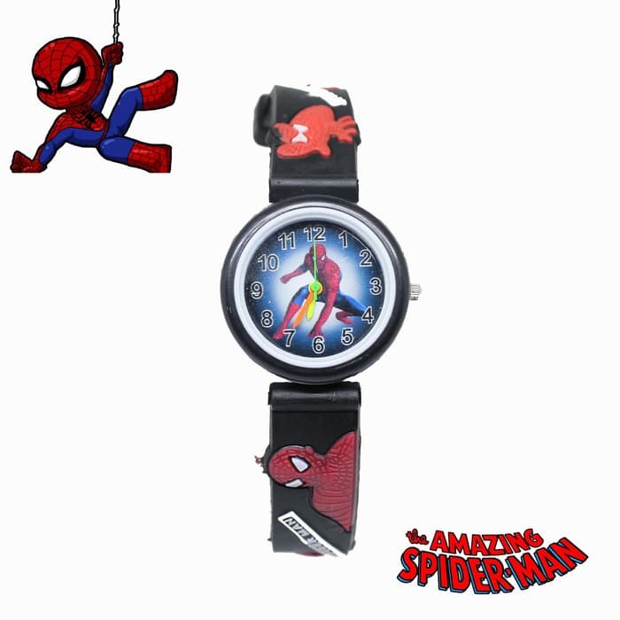 Best Promo! JAM TANGAN ANAK KARAKTER SPIDERMAN JAM TANGAN RUBBER ANALOG Sale!