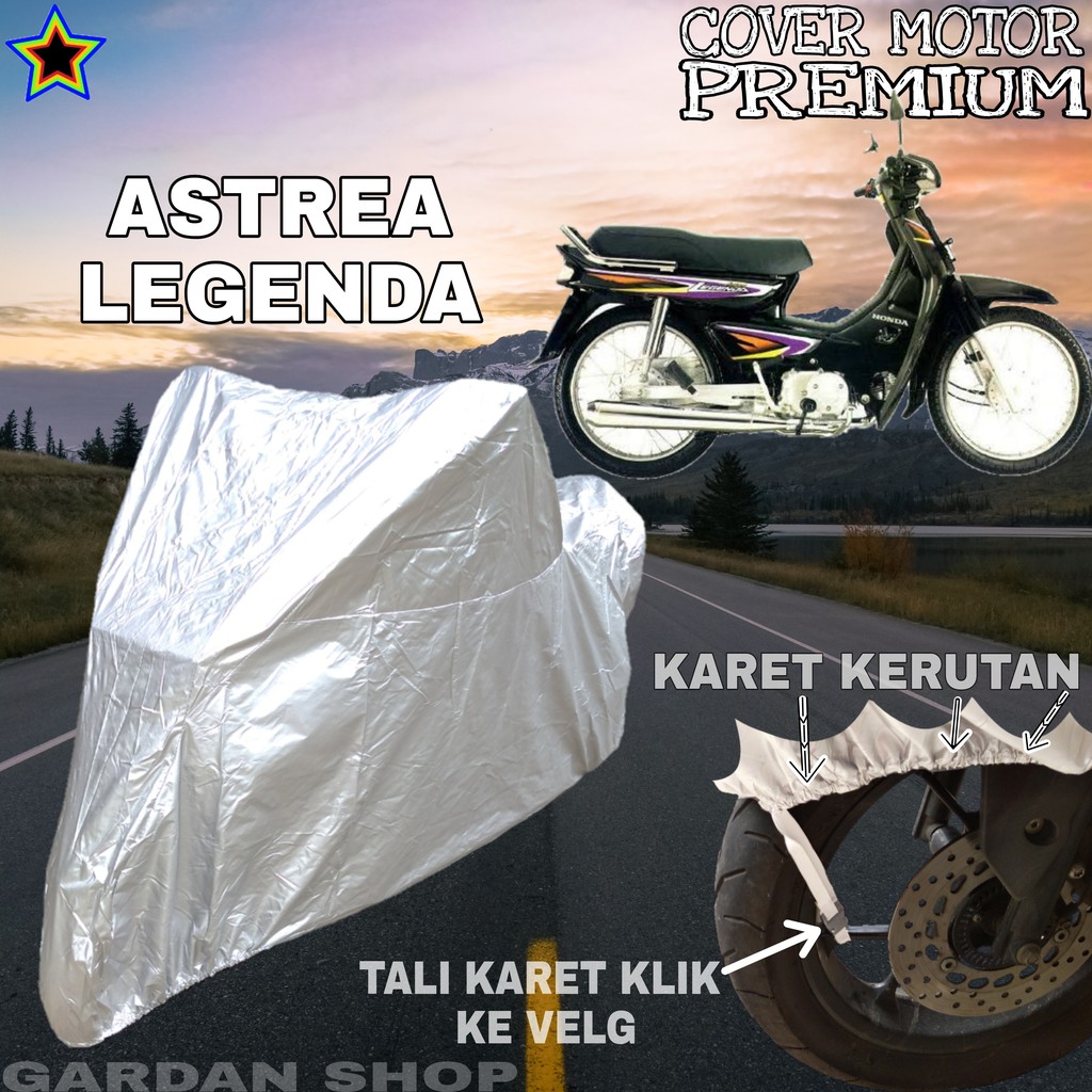 Sarung Motor ASTREA LEGEND SILVER POLOS Body Cover Penutup Motor Astrea PREMIUM