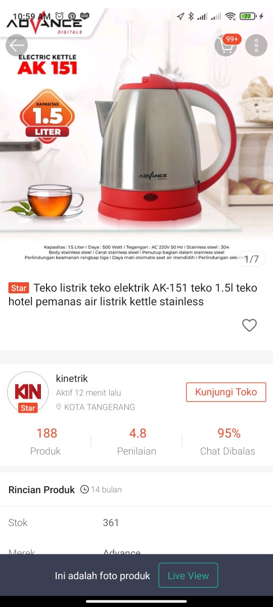 Teko Listrik Teko Elektrik Ak-151 Teko 1.5l Teko Hotel Pemanas Air Listrik Kettle Stainless