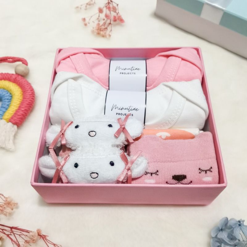 Minutiae Projects | MINI | Hampers Bayi | Kado Lahiran | Hampers Baby Boy & Girl | Newborn Baby Gift Set-Pink - Sheep