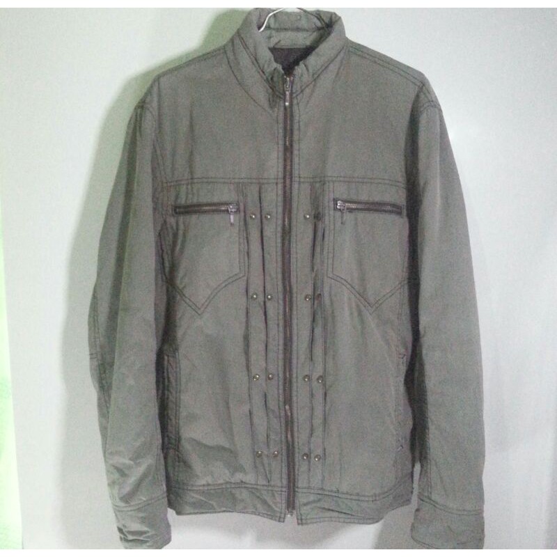 jaket zip zipper morgan homme classic klasik vintage retro biker olive pucat n hoodie sweater jumper