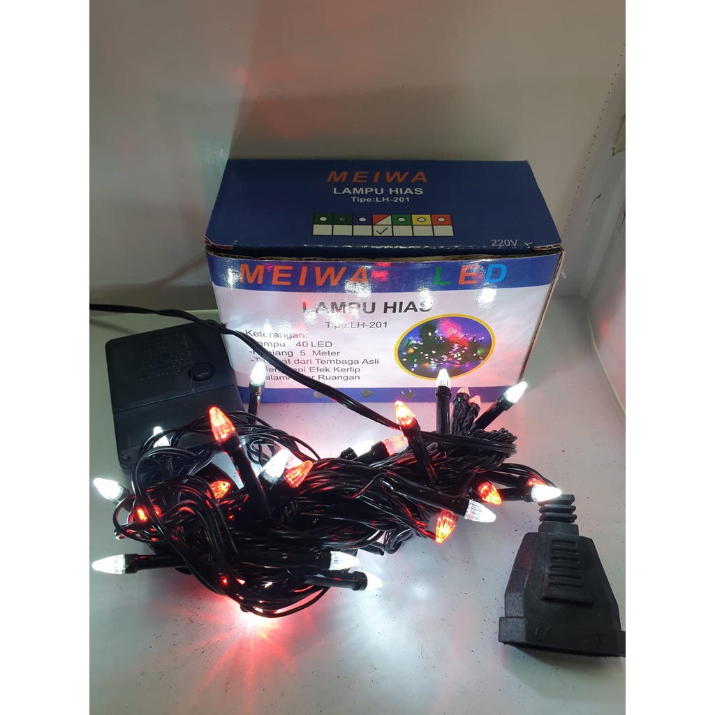 Lampu Hias Natal / 17 Agustusan Warna Merah Putih Meiwa 40 LED 5 Meter