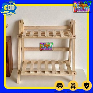 Rak Susun kayu Mini Serbaguna | Rak Meja Rakit Multifungsi