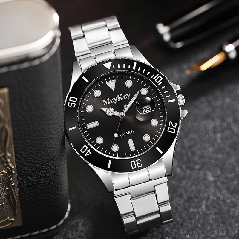 COD✅ Jam Tangan Pria Olahraga Model Terbaru 2025 Jam Tangan Tahan Air Kedalaman 30 Meter Tali Stainless Steel Fitur Tanggal Otomatis - J18