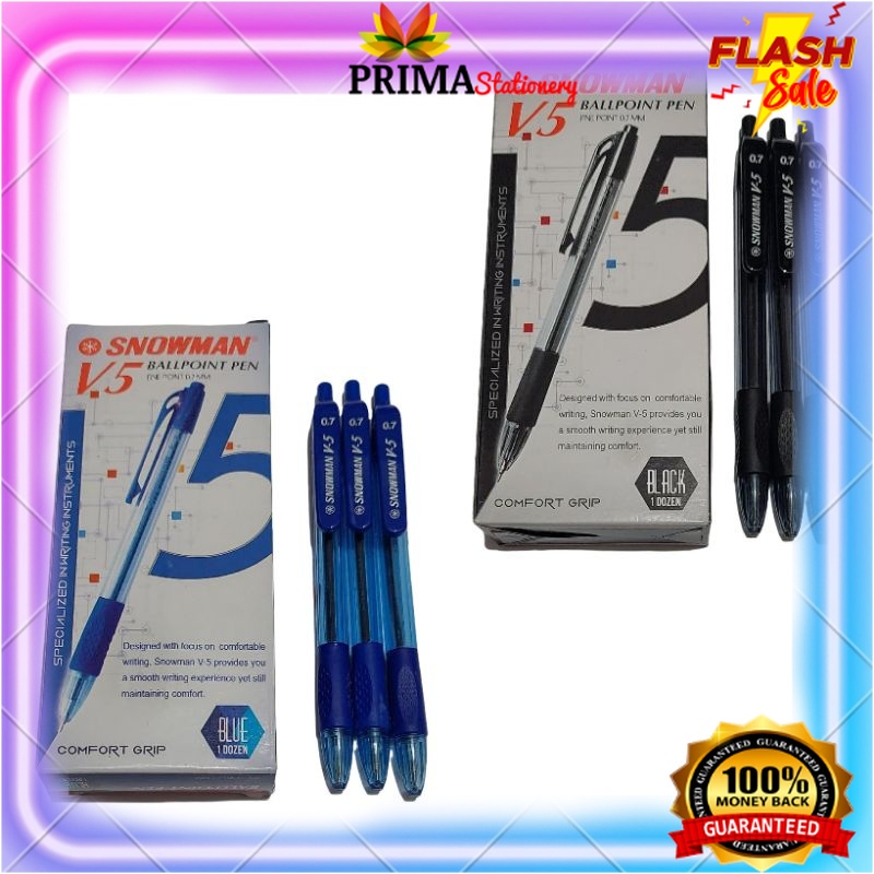 

BALLPOINT, BOLPEN, POLPEN, PULPEN, PENA Pulpen Snowman V5 Fine Point 0.7mm (1 pcs)