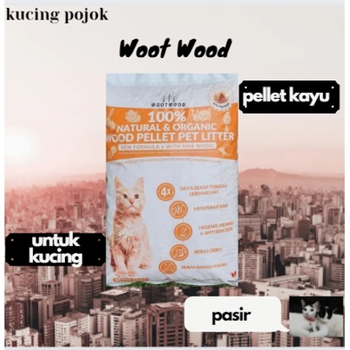 Woot Wood Natural Pine Wood 1kg 1 kg Pellet Kayu Pinus Pasir Kucing