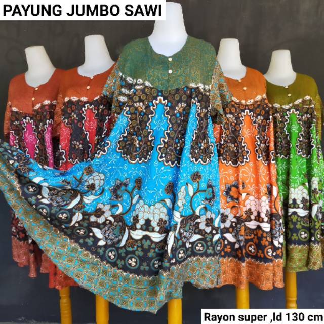 JUMBO ECER GROSIR ~ daster payung JUMBO kancing depan busui bumil murah bagus