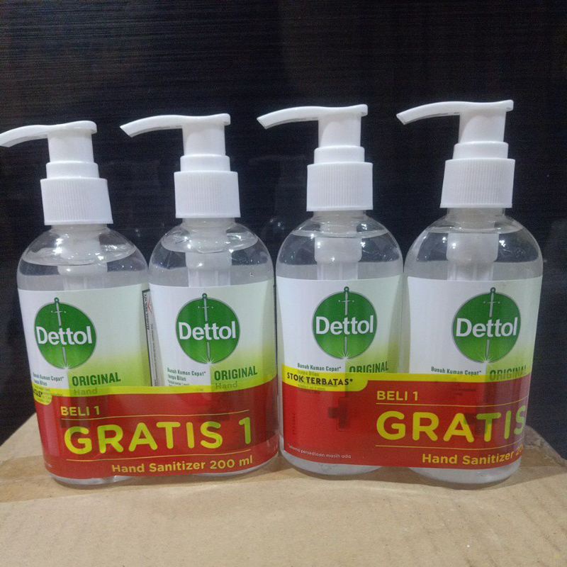 Dettol handsanitiser Pump  200ml botol bulat buy 1 get 1