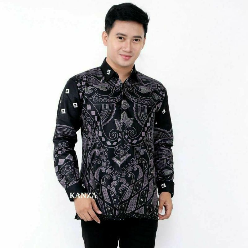 Batik Nuansa Batik Pria Lengan Panjang Batik Premium Modern Rajata Size M L XL XXL