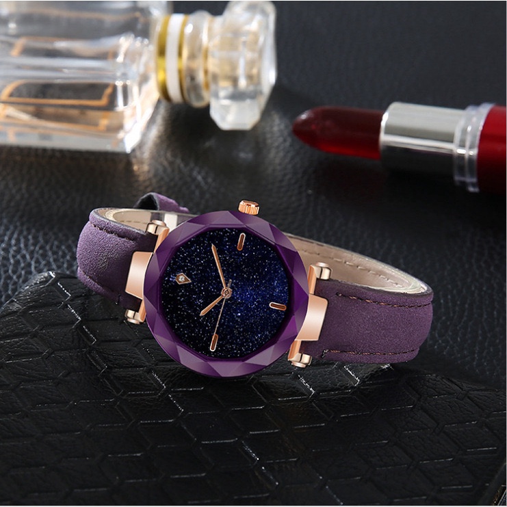 jam tangan wanita jam kulit magnet jam tangan analog import (FREE BOX) HANYA PINK