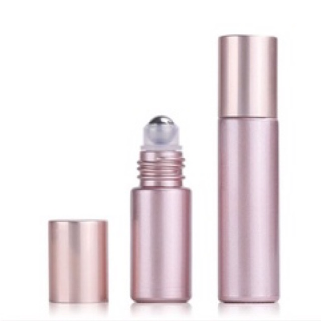 10ml Botol Rose Gold Pink Roll On TEBAL Glass Perfume Essential Oil Vials Stainless Roller Ball Travel Clear Bottle