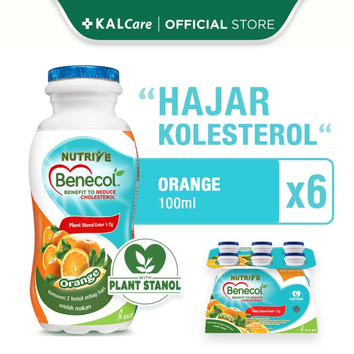 

(BISA COD) Nutrive Benecol No Added Sucrose Orange 6x100ml