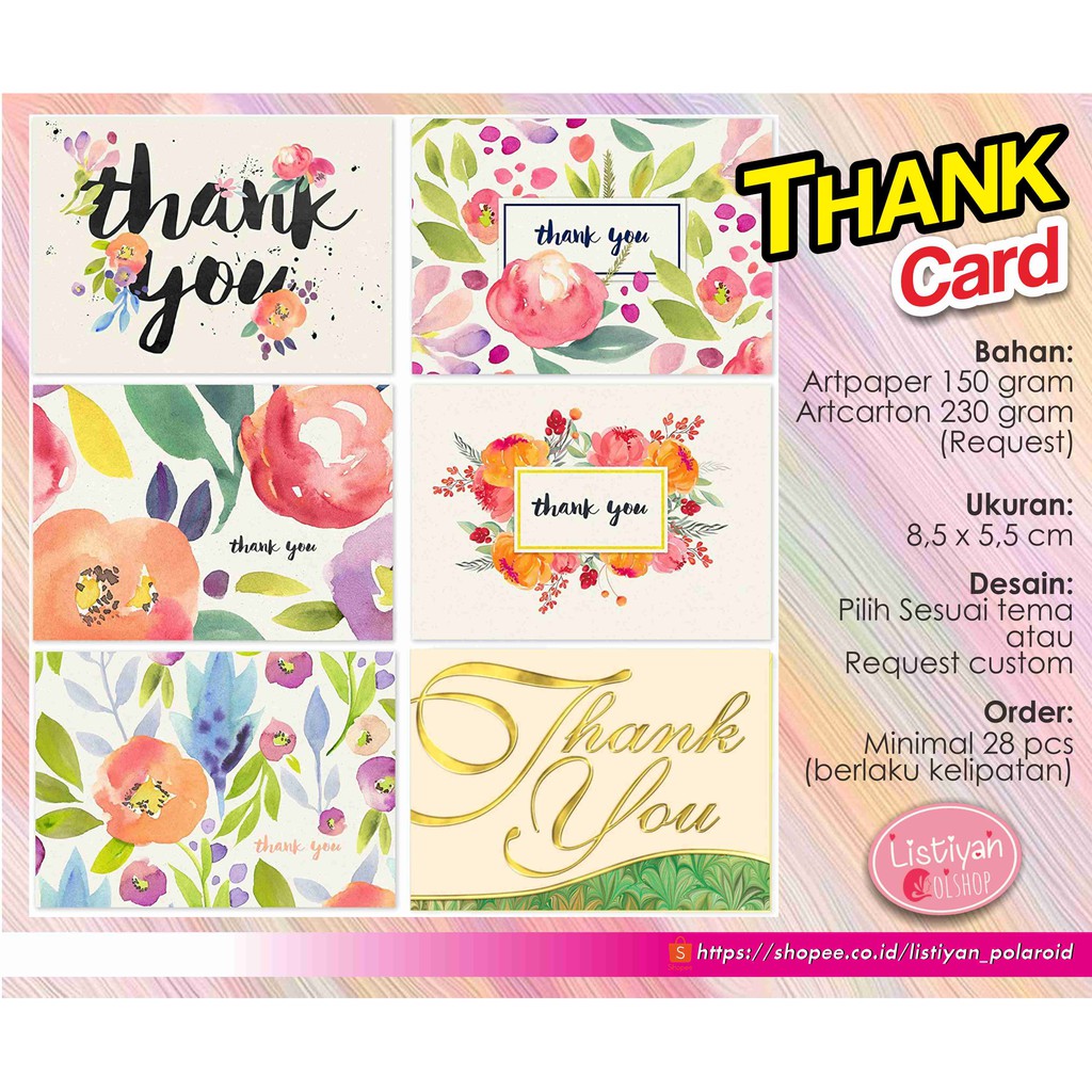 

KARTU UCAPAN / THANK CARD MURAH sedunia