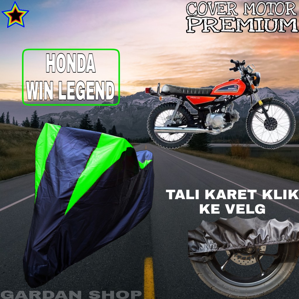 Sarung Motor HONDA WIN LEGEND Hitam HIJAU Body Cover Penutup Pelindung Motor Honda Win PREMIUM