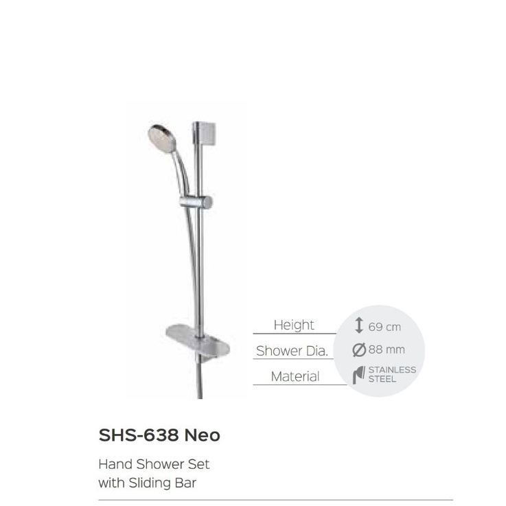 Hand Shower Tiang Wasser SHS-638 NEO / Shower Tiang Mandi Wasser Set