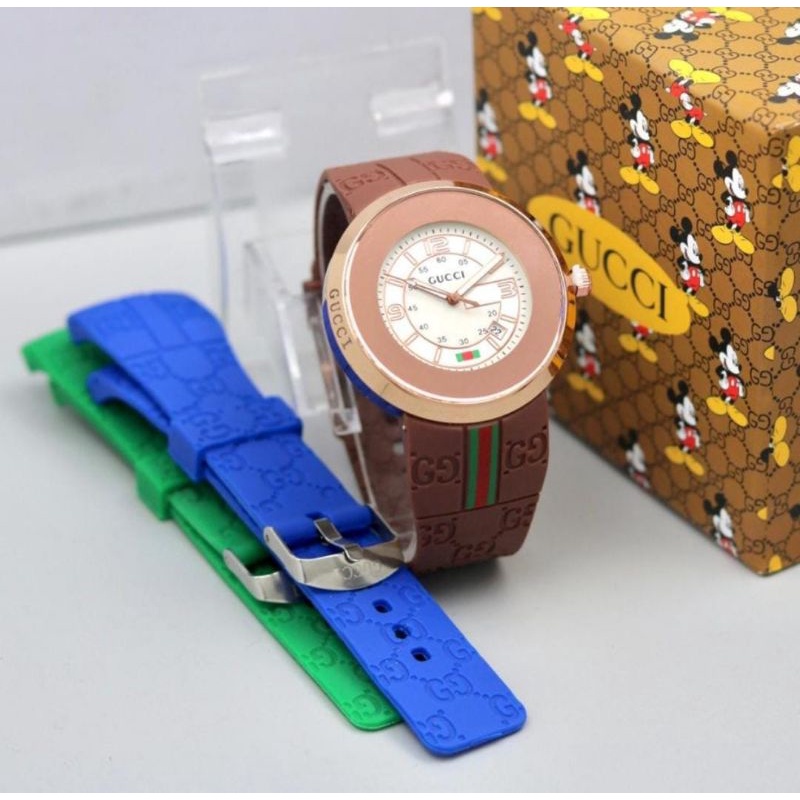 Jam Tangan Pria Wanita Tanggal Aktif Free Strap Cadangan Box dan Baterai Cadangan Terlaris Casual