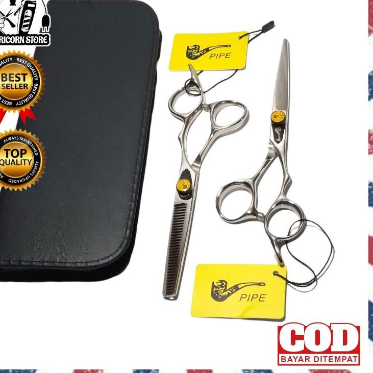 

iyrg Gunting rambut PIPE AL 18- 6.0 Profesional Salon dan Barber ➝ 57