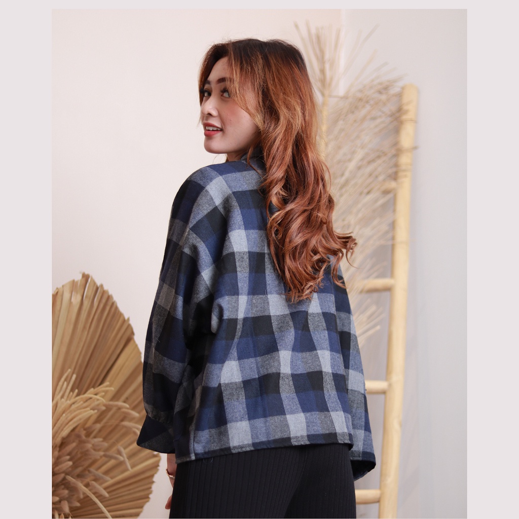 Baju Wanita Cardigan Outer Flanel Batwing Wanita Premium