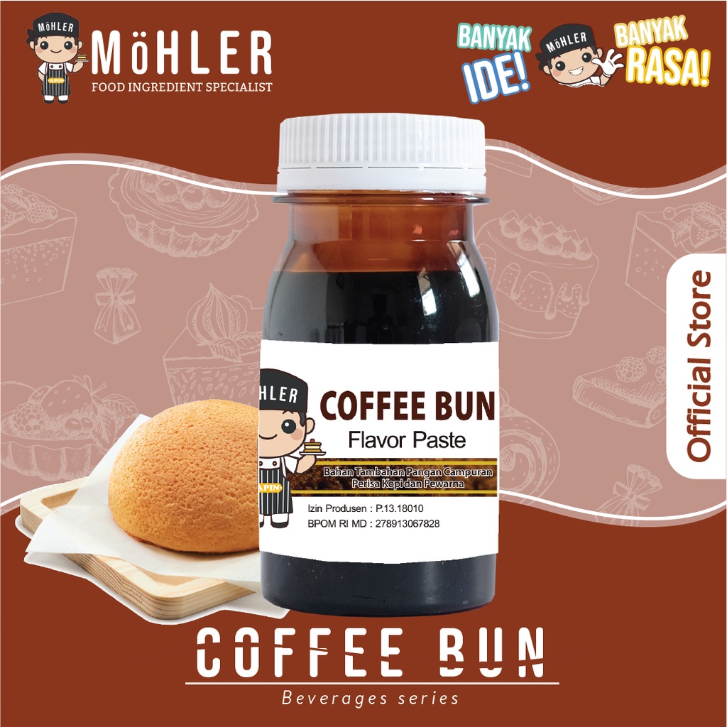 MOHLER Pasta perisa pewarna Coffee Bun (KLIK KOMBO HEMAT UNTUK BELI 1 GRATIS 1)