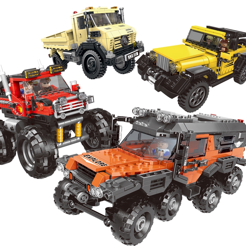  Lego  blok bangunan mainan puzzle anak model mobil  jeep  off 
