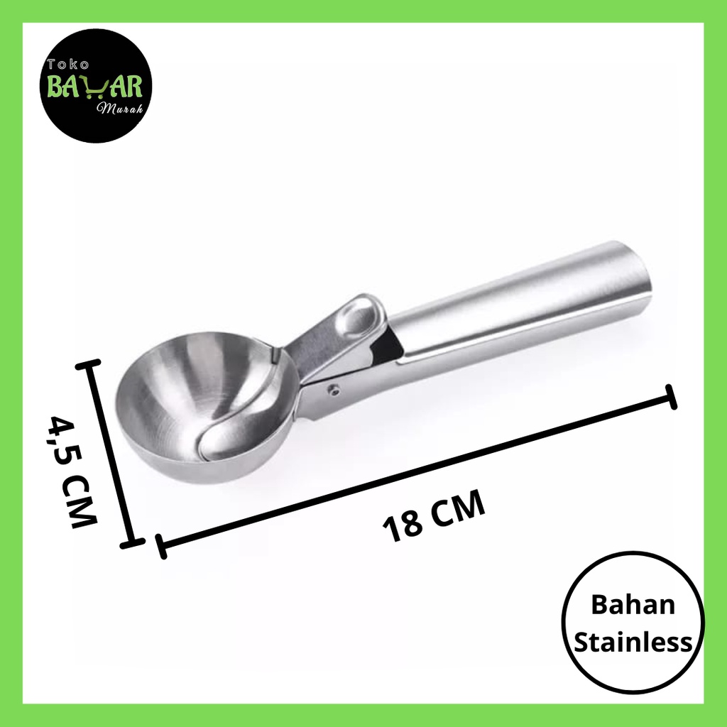 Jual Sendok Scoop Ice Cream Stainless / Sendok Takar Es Krim Gula Kopi