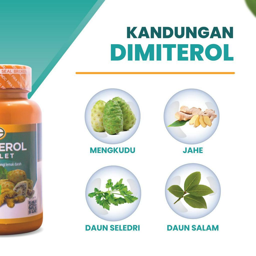 Kaplet DIMITEROL ORIGINAL Atasi Kolesterol Tinggi Lemat Darah Trigliserida Kolestrol Alami Original