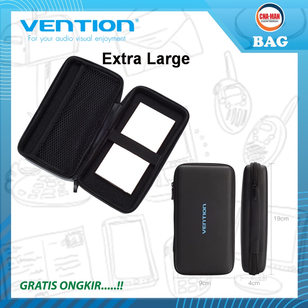 Vention Travel Pouch Case Storage Bag Cable Headset Flash Drive Tas