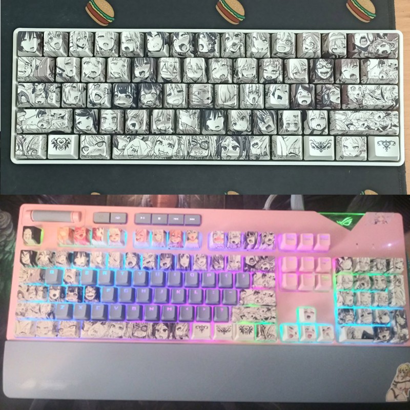 Vivi 108pcs Keycaps Pbt Ahegao Oem Profile Untuk Keyboard