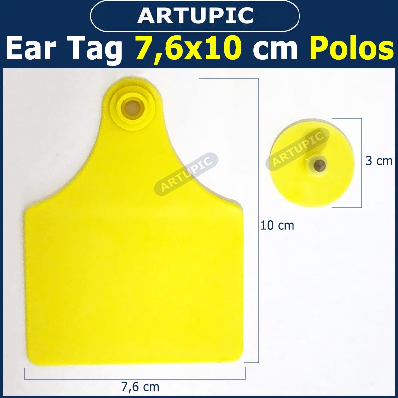 Ear Tag 7.6x10 cm POLOS ECERAN Eartag Necktag bisa Kalung Hewan Ternak Babi Sapi Kuda Kambing Domba