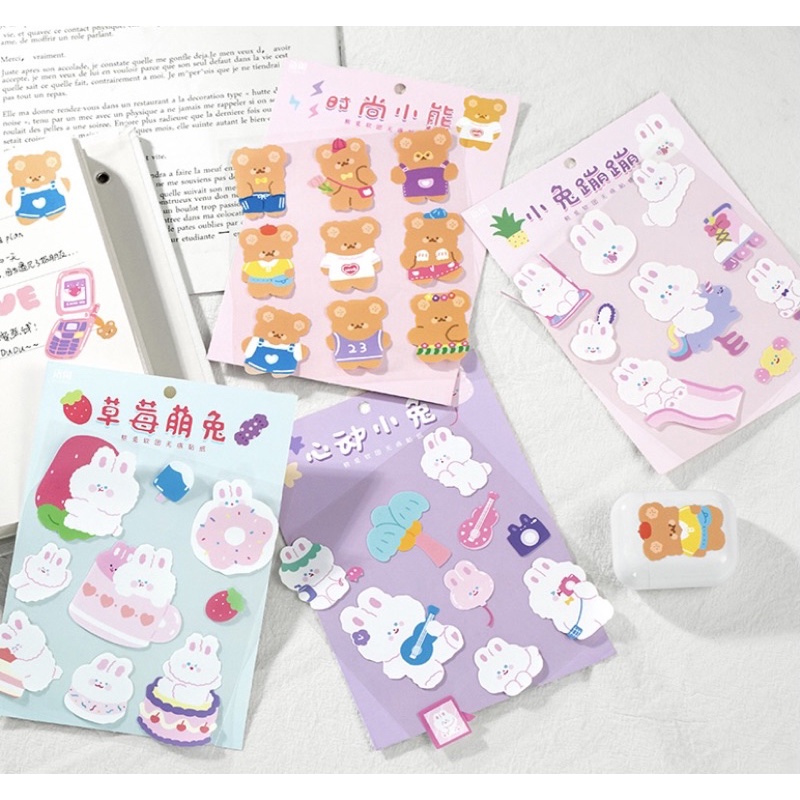 

stiker dekorasi beruang lucu DIY jurnal diary scrapbook 1 lembar