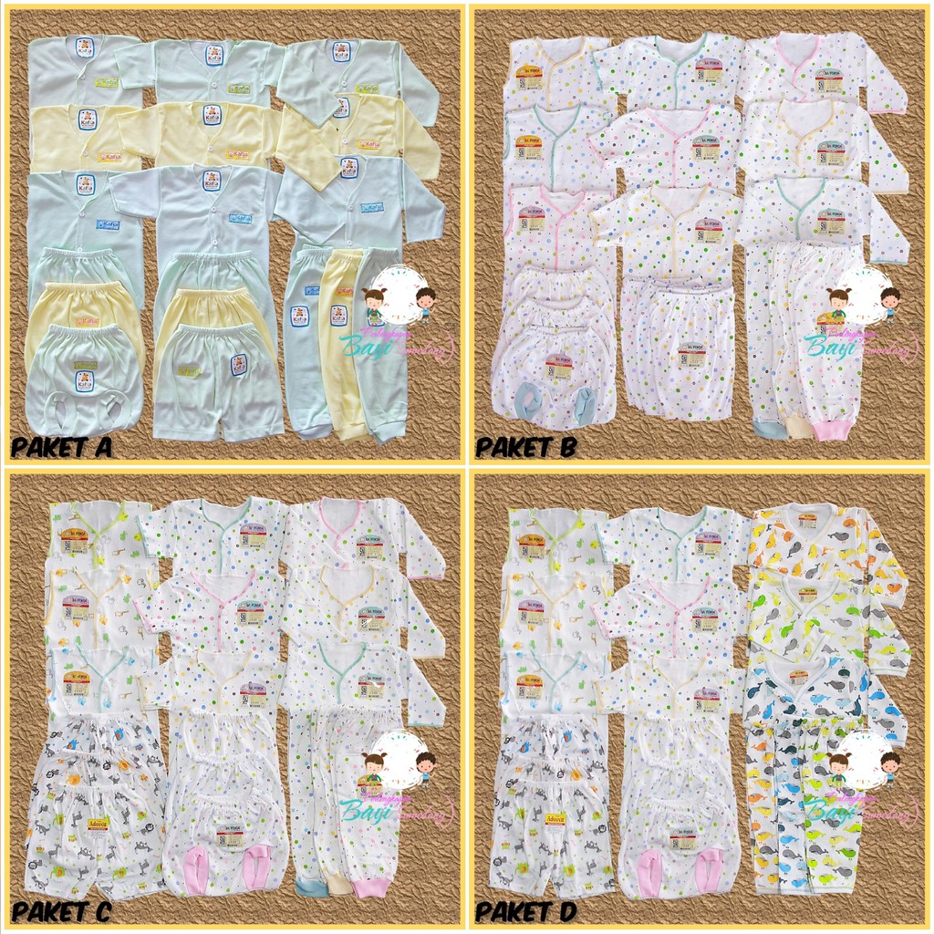PAKET PERLENGKAPAN BAYI/PAKET BAJU BAYI MURAH/PAKET BAJU BAYI NEWBORN SAFFENDA 18pcs