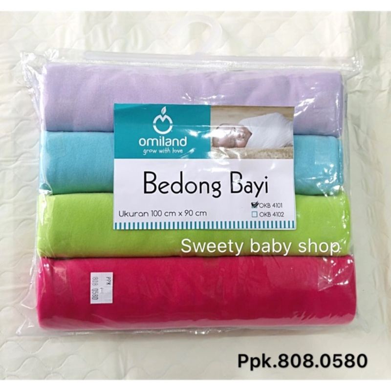 Bedong bayi polos warna 100x90cm isi 4pcs halus