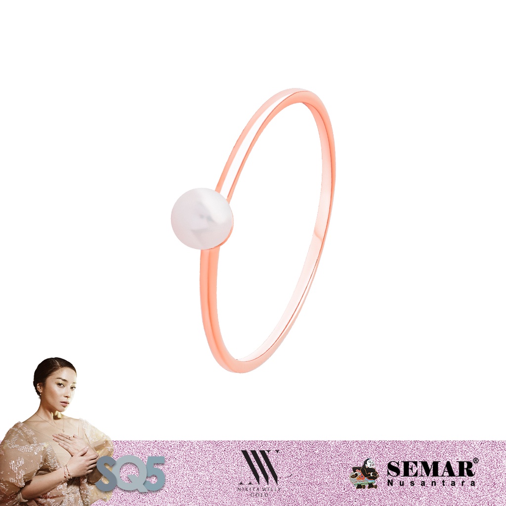 Nikita Willy Gold Cincin Emas Positano Original Pearl - Ring 10K Semar Nusantara